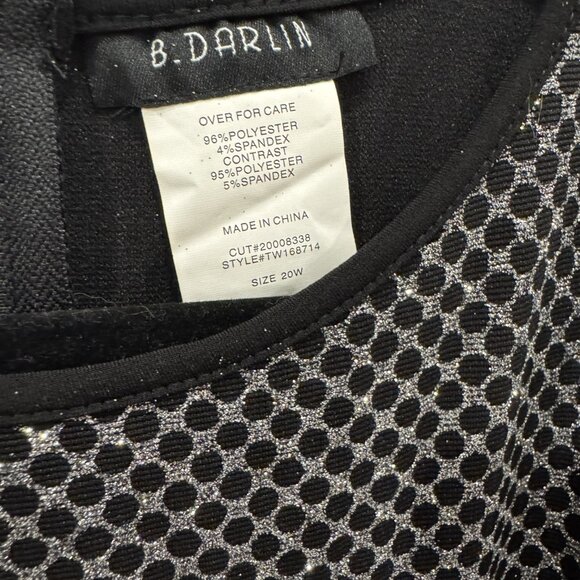 NWT B. Darlin Sleeveless Black and Silver Glitter Dress - Picture 3 of 4